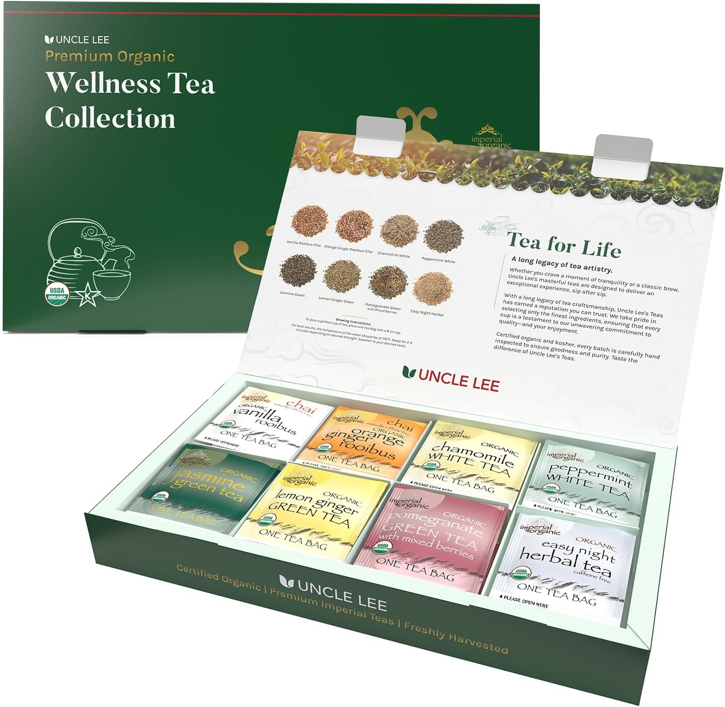 Uncle Lee's Organic Tea Holiday Gift Pack 48 Assorted Organic Tea Bags