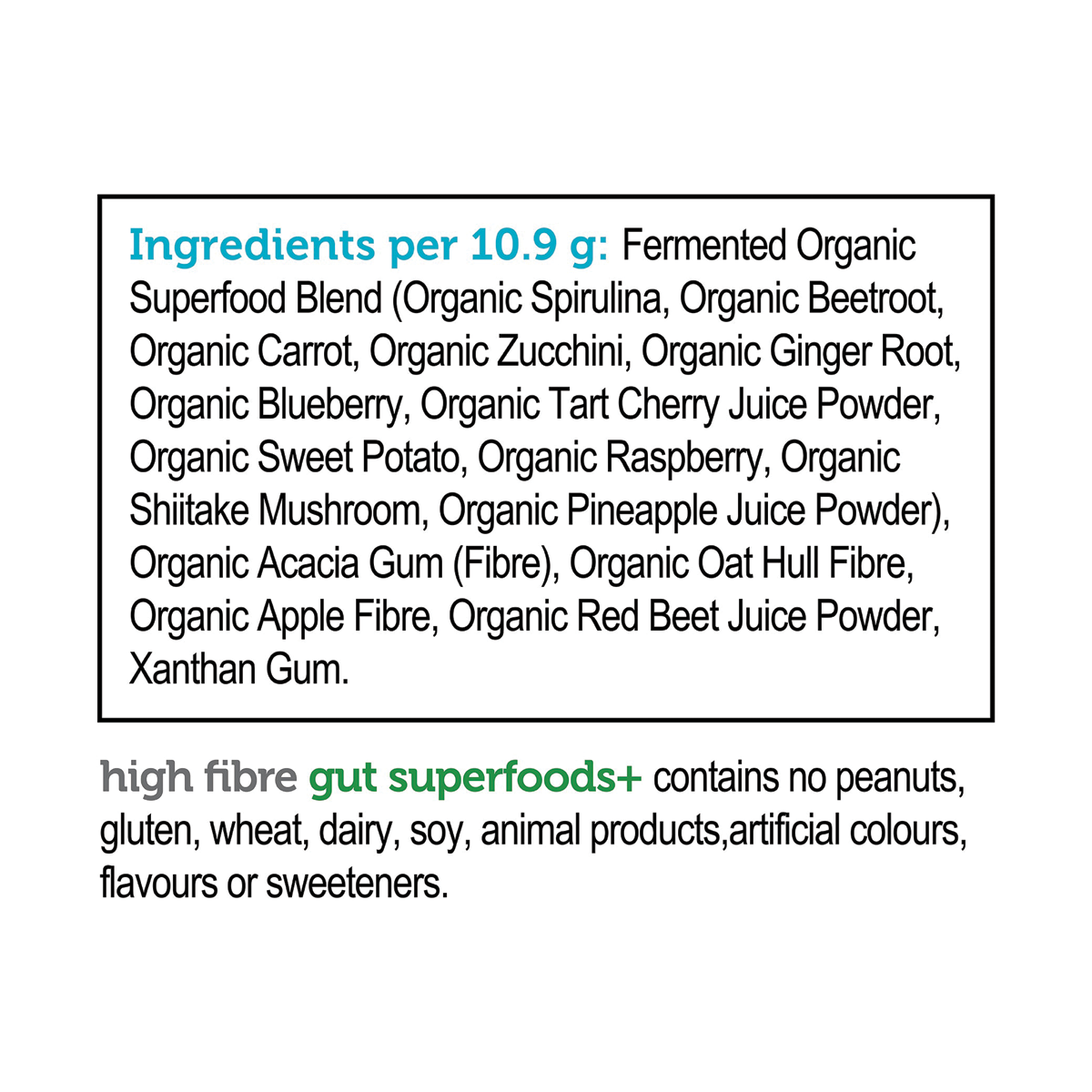 Genuine Health Fermented Organic Gut Superfoods+ Unflavoured & Unsweetened 229g