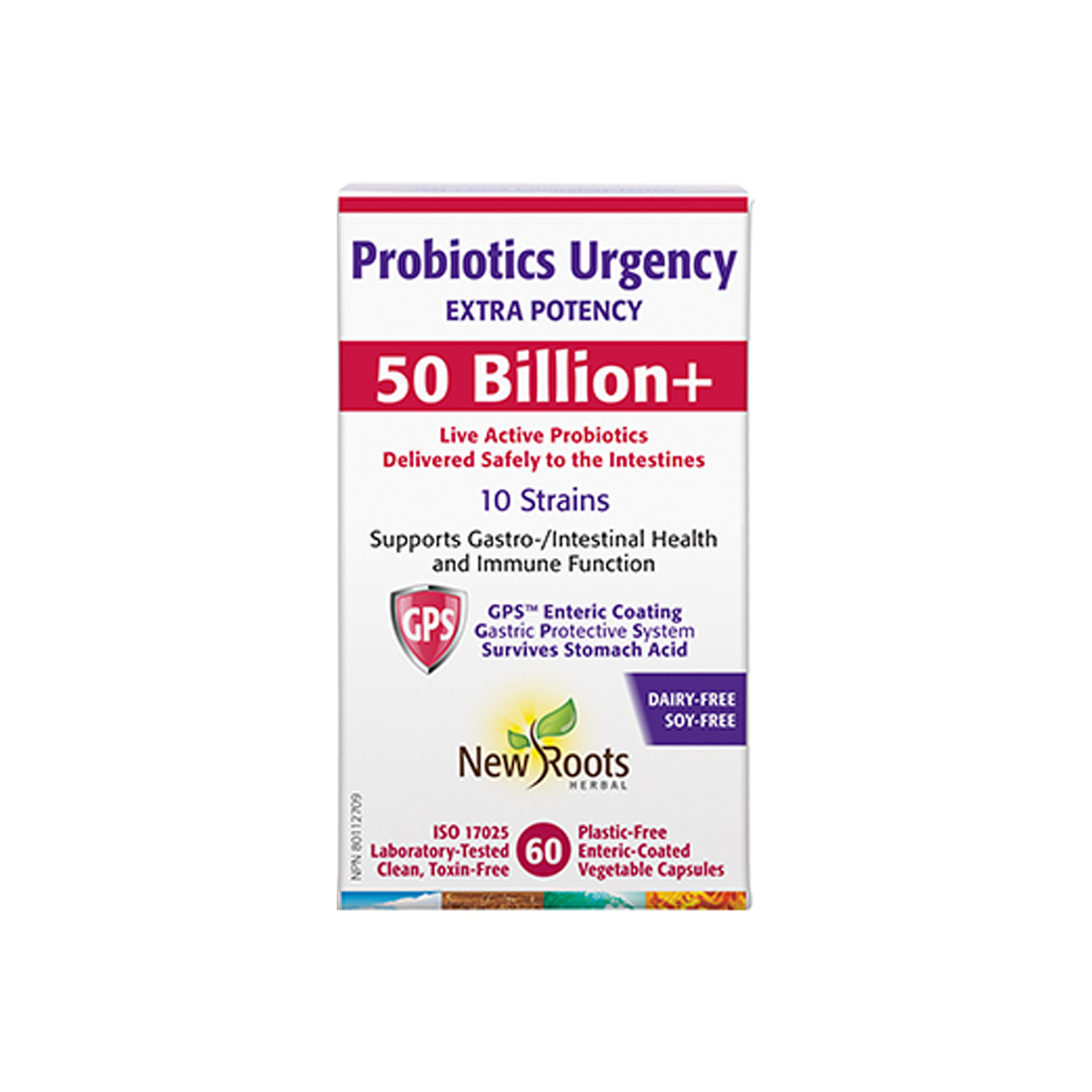 New Roots Probiotics Urgency 50 Billion+ 60 Enteric Coated Vegetable Capsules