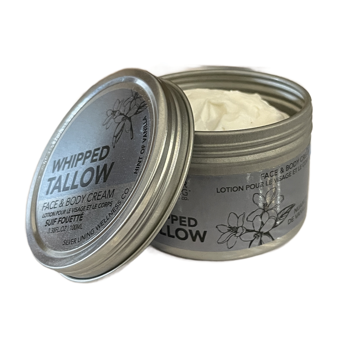Silver Lining Whipped Tallow Face & Body Cream Vanilla 100ml