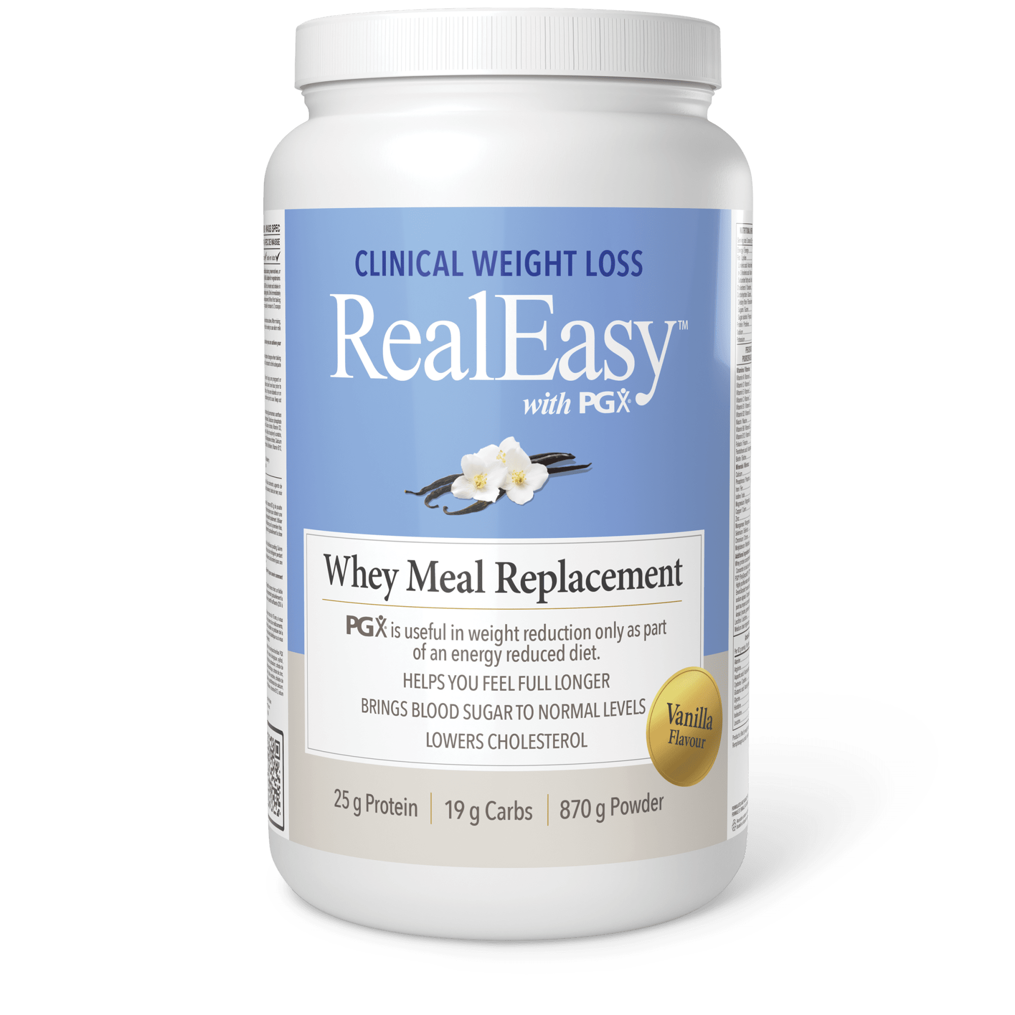 Natural Factors RealEasy Vanilla PGX Whey Meal Replacement 940g