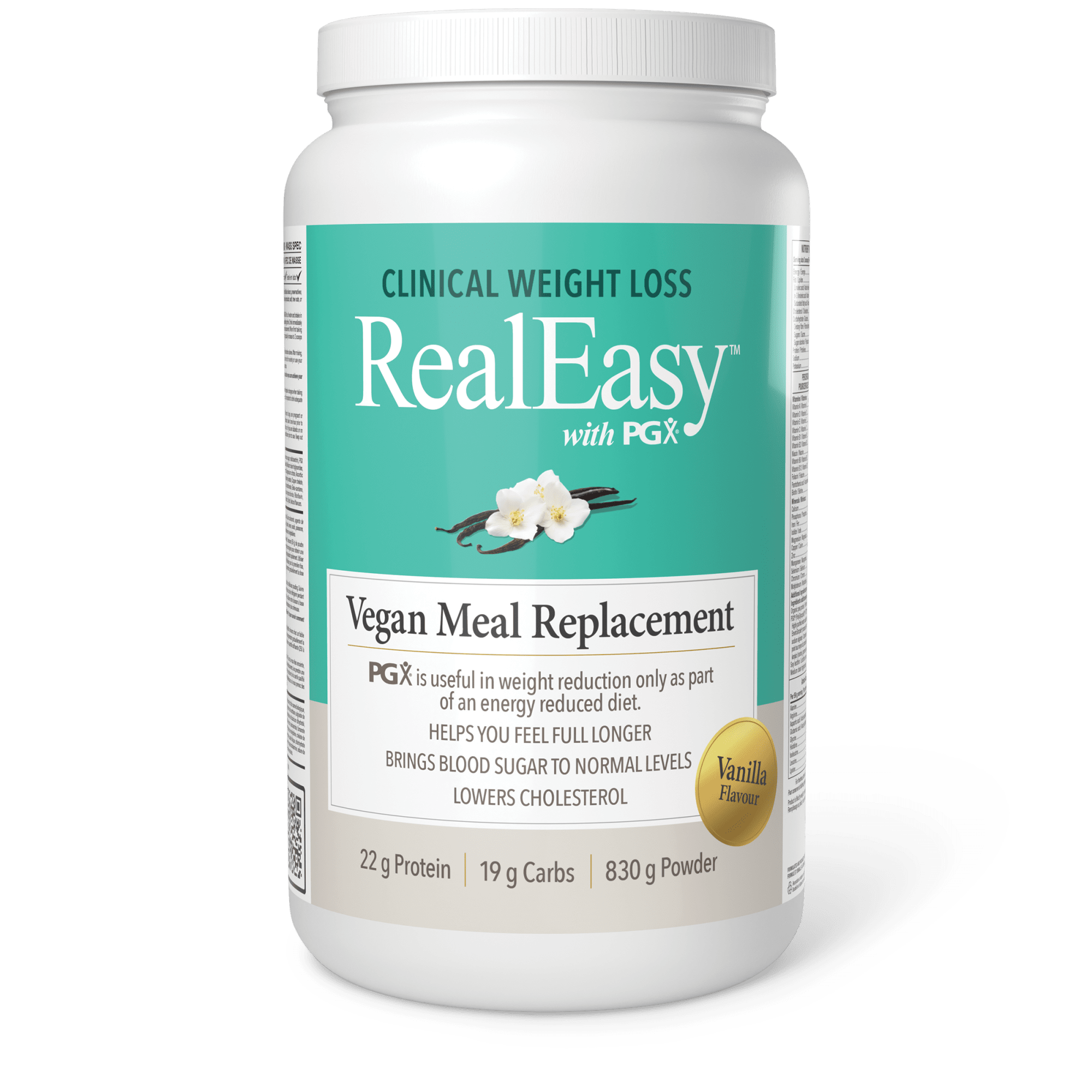 Natural Factors RealEasy Vanilla PGX Vegan Meal Replacement 855g