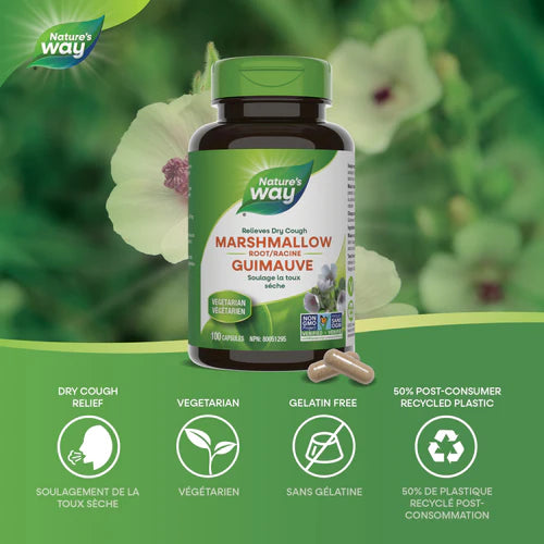 Nature's Way Marshmallow Root 480 mg 100 Vegetarian Capsules