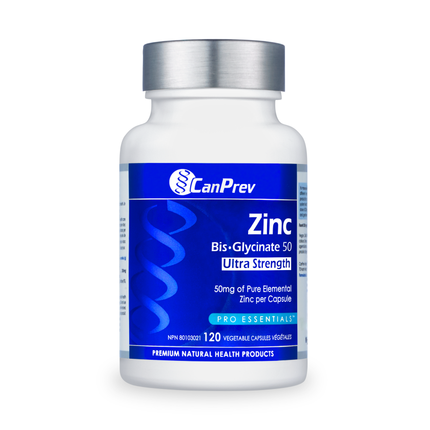 CanPrev Zinc Bisglycinate 50mg Ultra Strength 120 Vegetarian Capsules