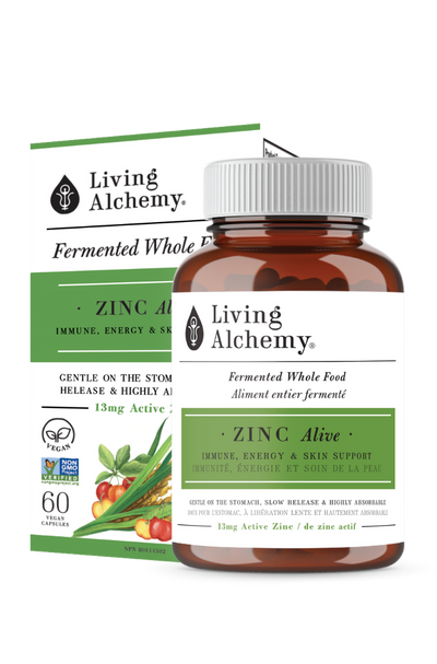 Living Alchemy Fermented Zinc Alive 60 Vegetarian Capsules
