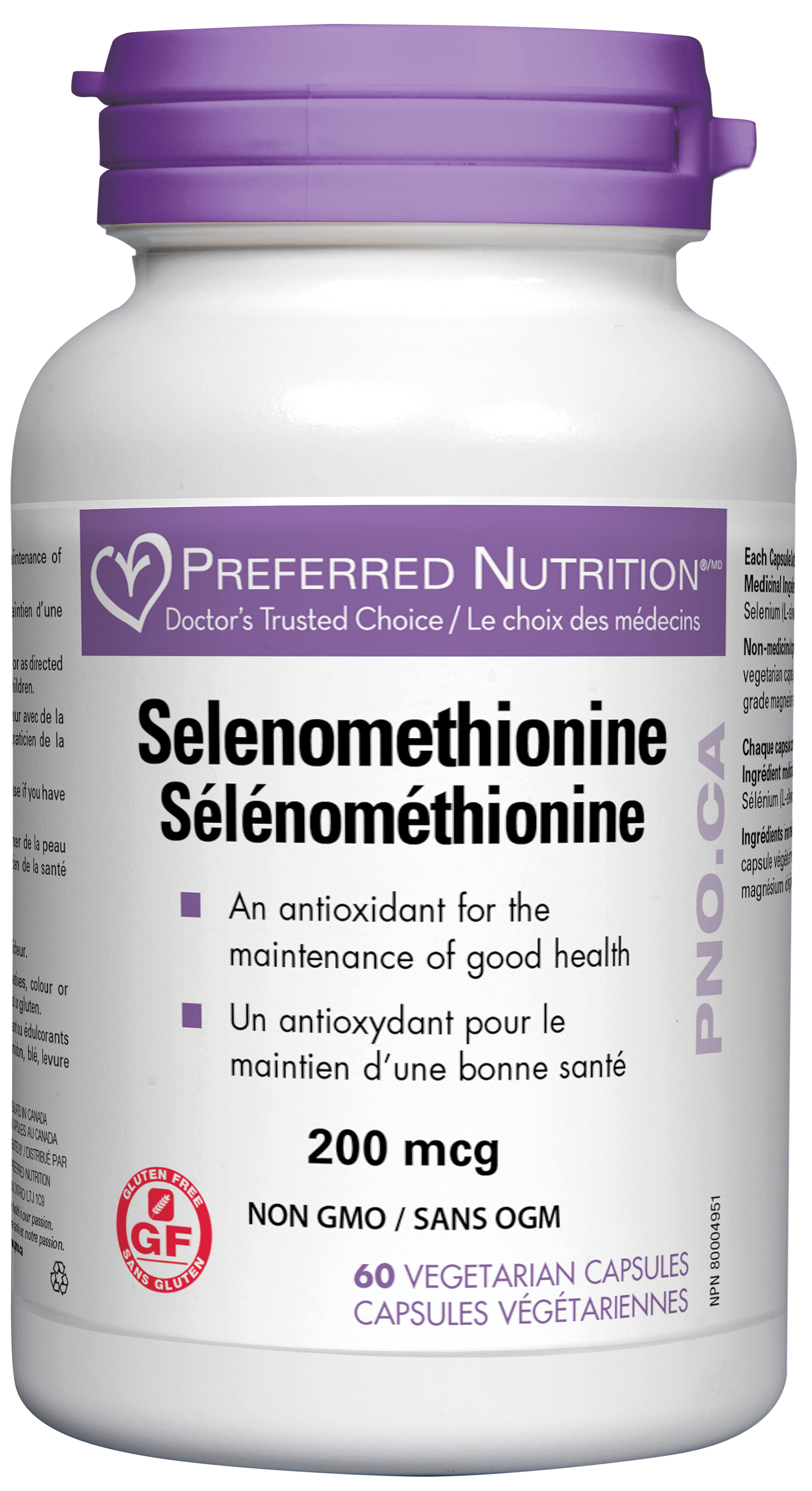 Preferred Nutrition Selenomethionine 200mcg 60 Vegetarian Capsules