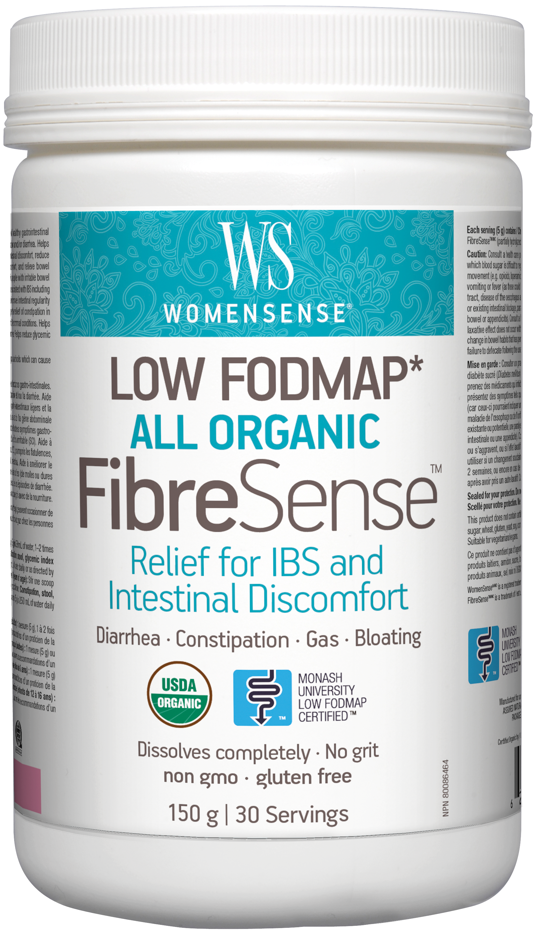 WomenSense Low Fodmap Organic FibreSense Powder 150g