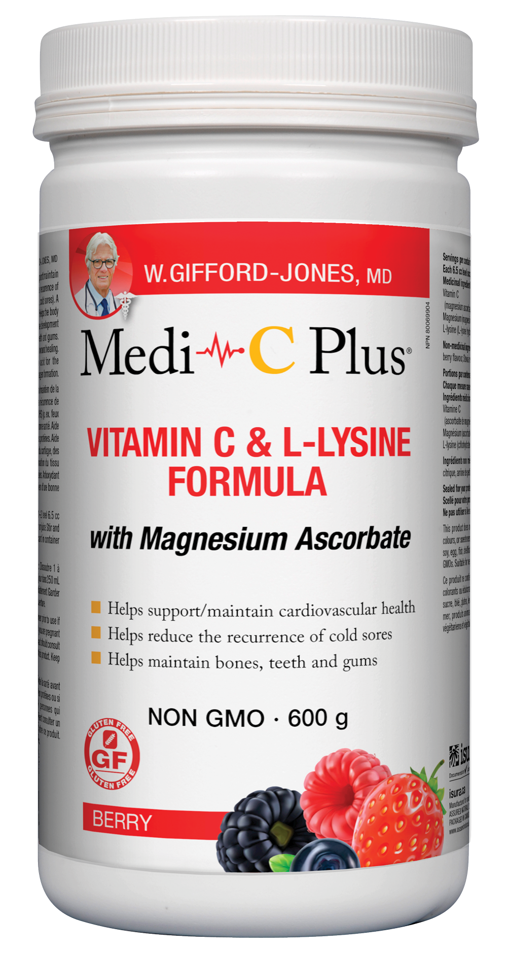 W. Gifford-Jones Medi-C Plus w/ Magnesium Berry Flavour 600g