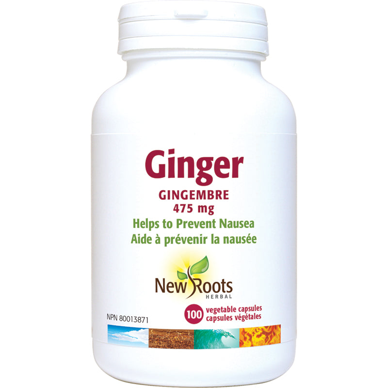 New Roots Ginger 475mg 100 Vegetarian Capsules