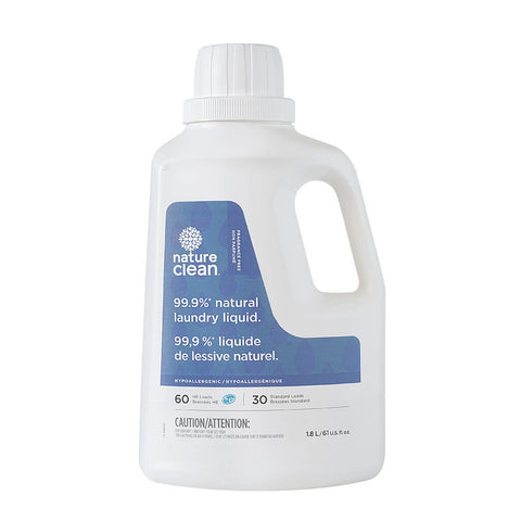Nature Clean Laundry Detergent Unscented 1.8L (60HE loads/30Reg Loads)