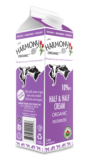 Harmony Organic Half & Half Cream 10% 1L Carton