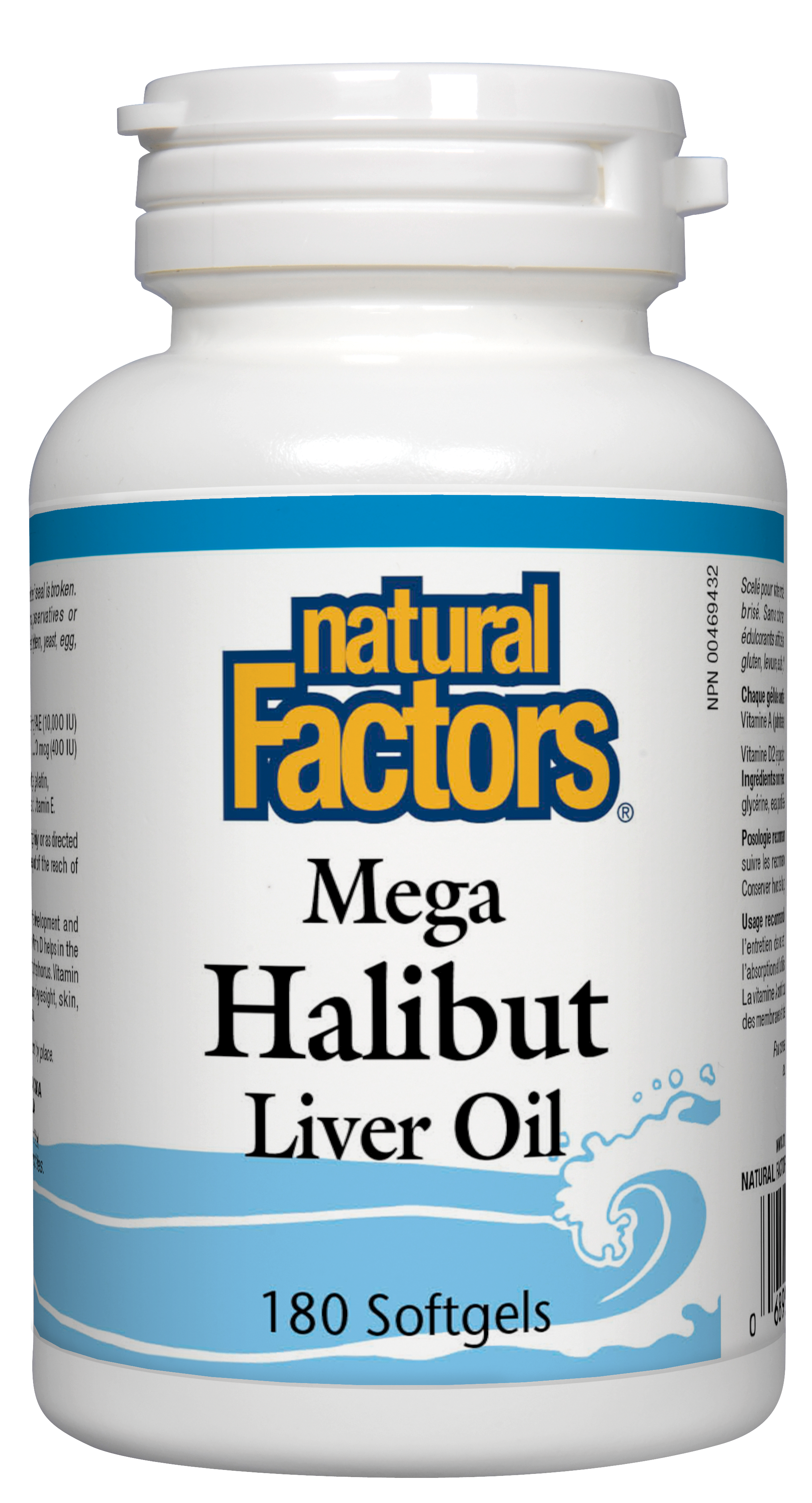 Natural Factors Mega Halibut Liver Oil 180 Softgels