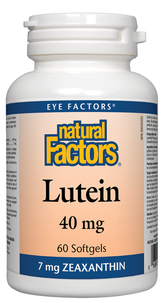 Natural Factors Lutein 40mg 60 Softgels 7 mg Zeaxanthin