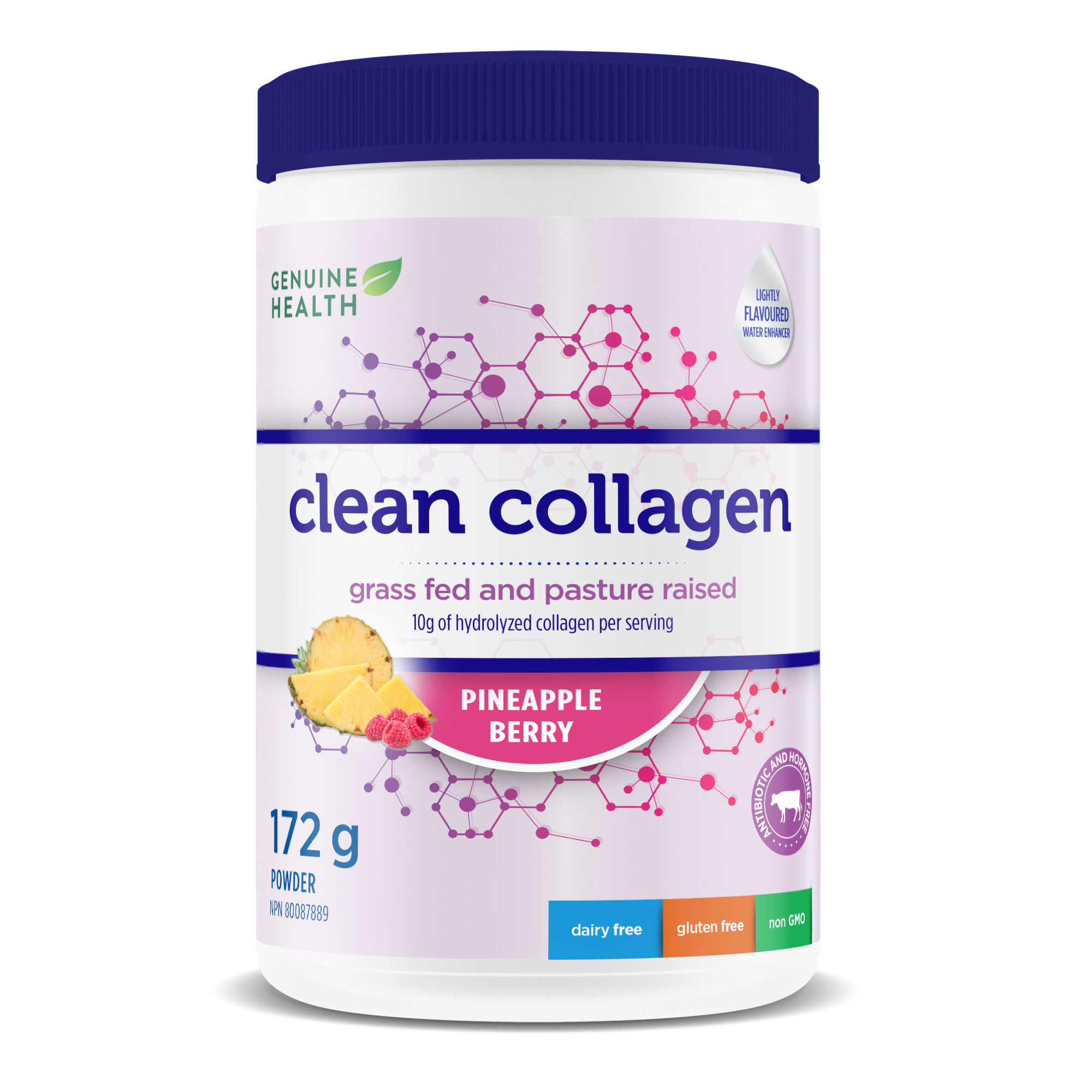 Genuine Health Grass-Fed Bovine Clean Collagen Pineapple Berry 172g
