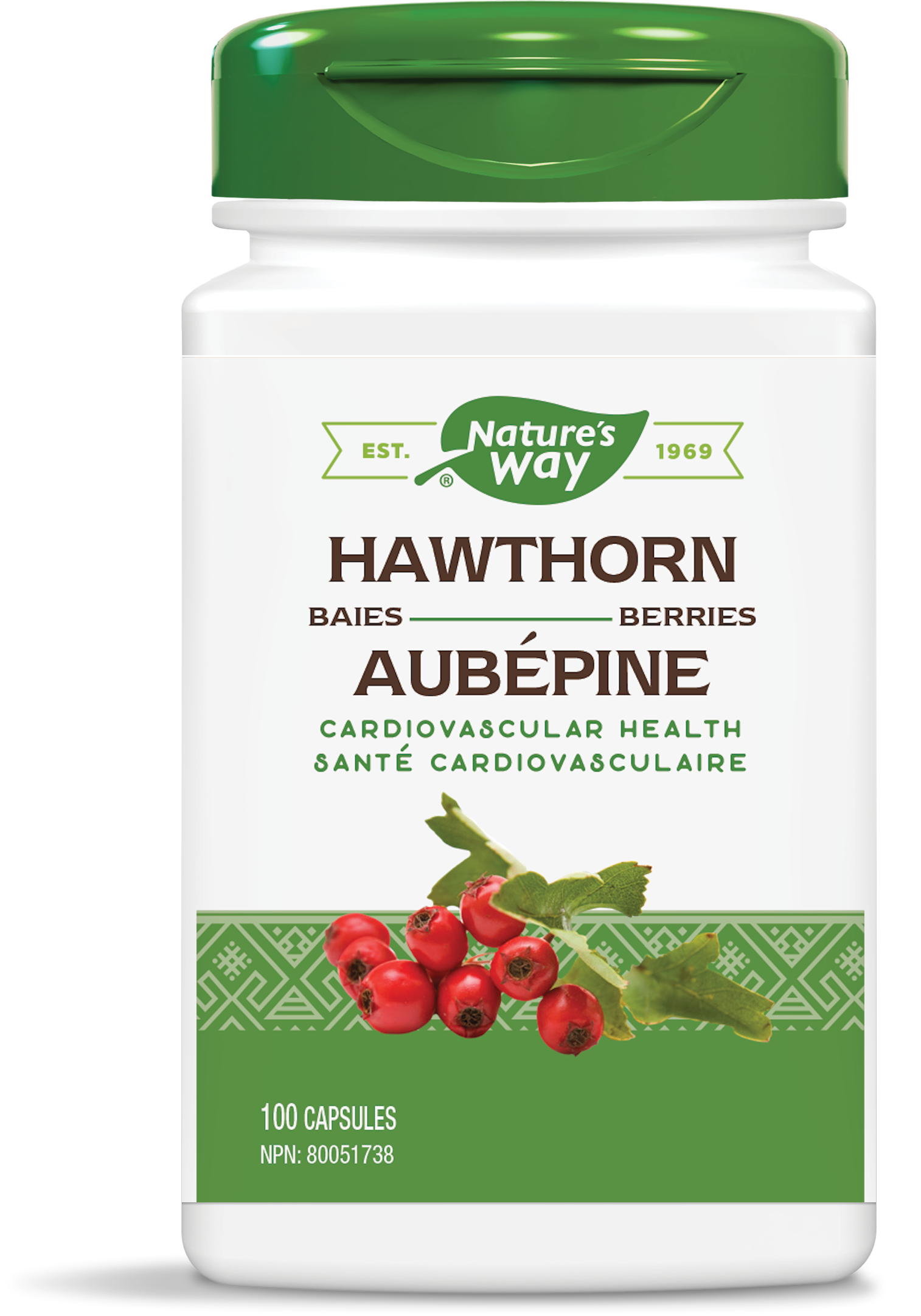Nature's Way Hawthorn Berries 510 mg 100 Vegetarian Capsules