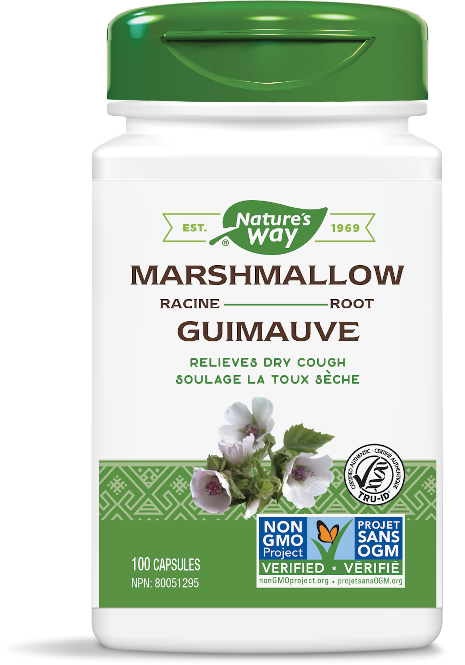 Nature's Way Marshmallow Root 480 mg 100 Vegetarian Capsules