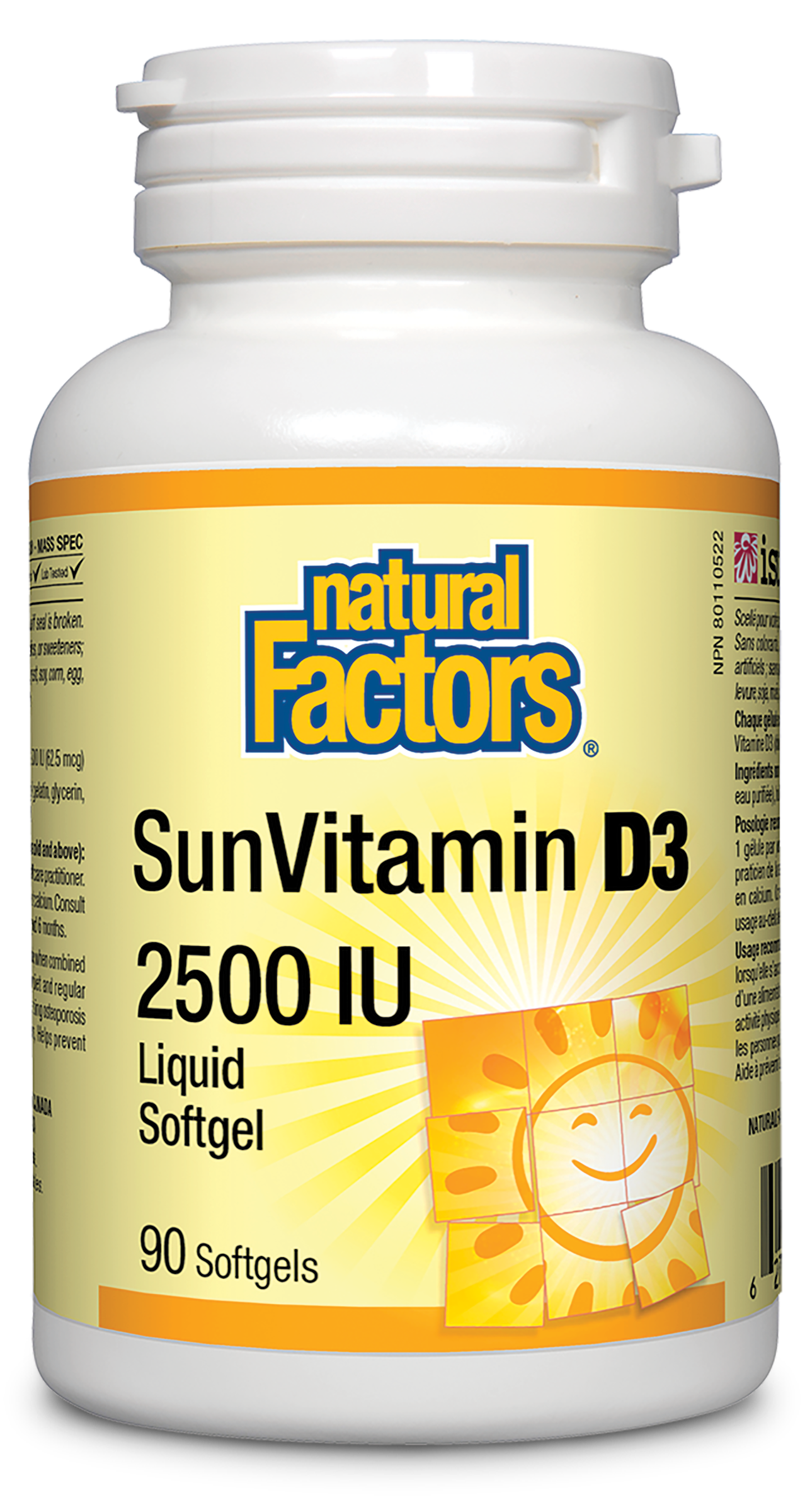 Natural Factors SunVitamin D3 2500IU 90 Softgels