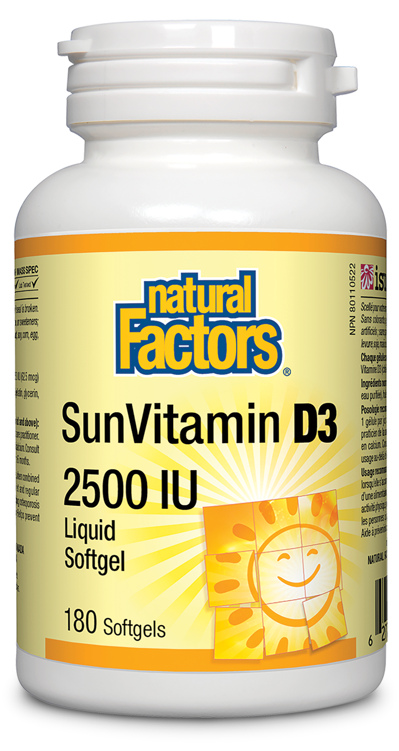 Natural Factors SunVitamin D3 2500IU 180 Softgels