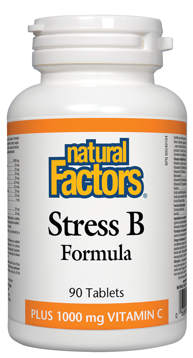 Natural Factors Vitamin B Stress B Formula Plus 1000mg Vitamin C 90 Tablets