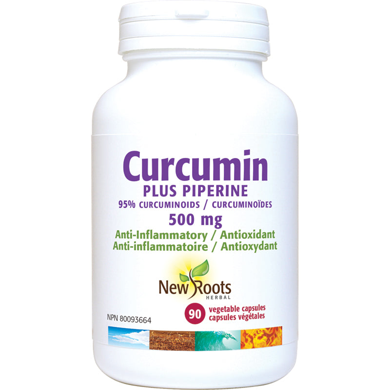 New Roots Curcumin Plus Piperine 500mg 90 Vegetarian Capsules