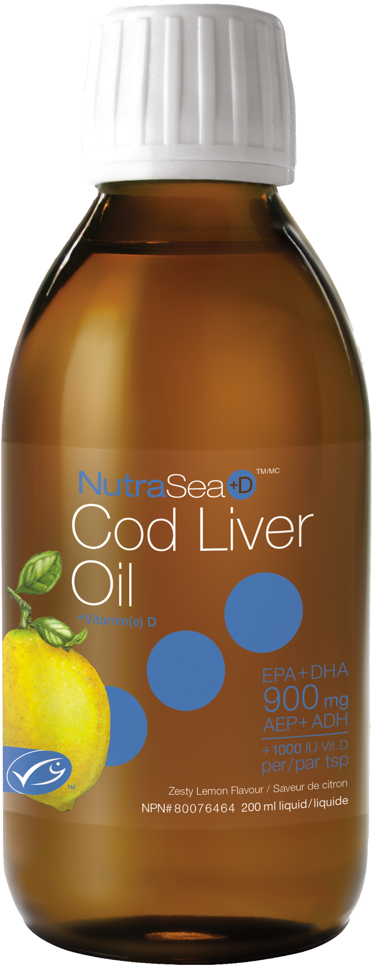 Nutrasea +D Cod Liver Oil Zesty Lemon Flavour 200ml
