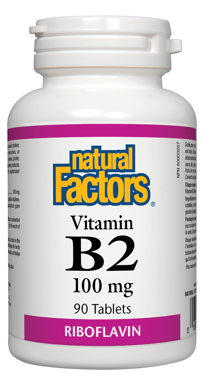 Natural Factors Vitamin B2 100mg 90 Tablets Riboflavin