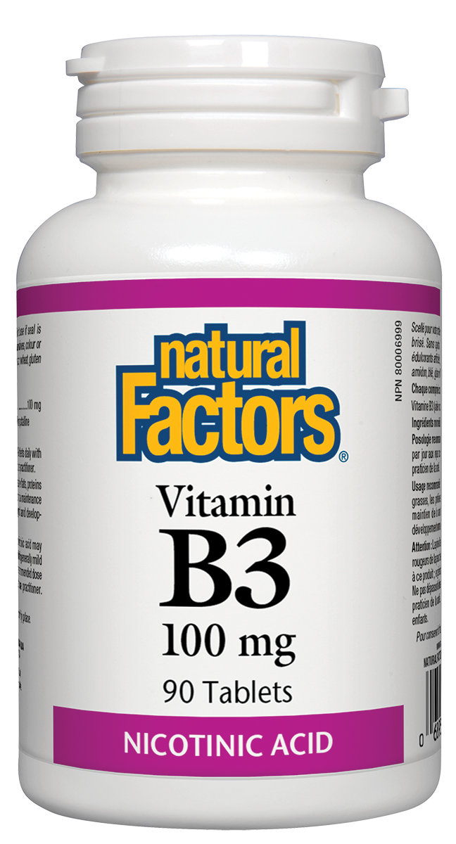 Natural Factors Vitamin B3 100mg 90 Tablets Nicotinic Acid