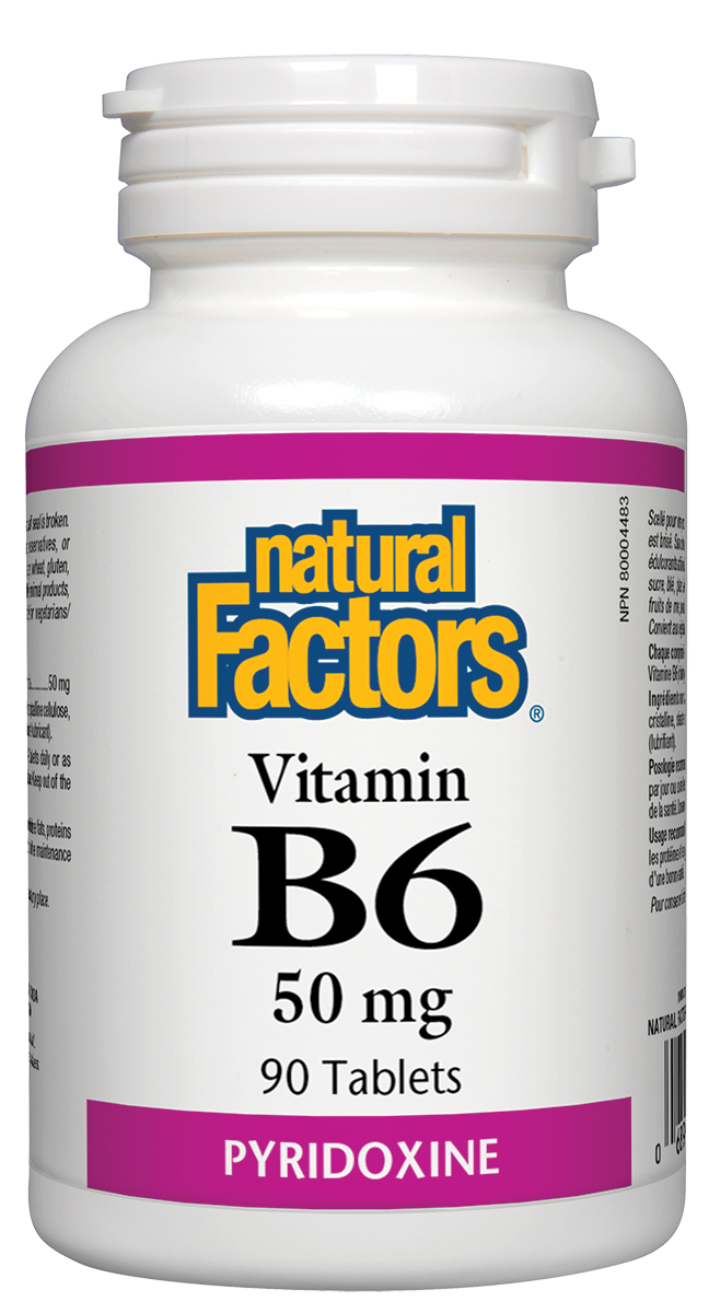 Natural Factors Vitamin B6 50mg 90 Tablets Pyridoxine