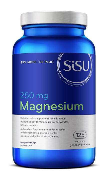 Sisu Magnesium 250mg 125 BONUS Vegetarian Capsules