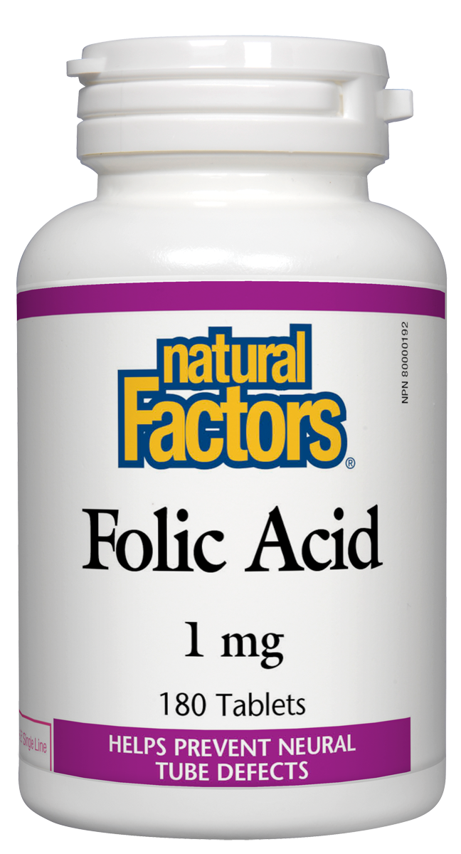 Natural Factors Folic Acid 1mg 180 Tablets