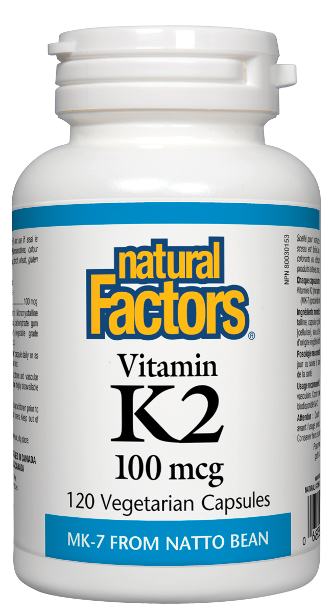 Natural Factors Vitamin K2 120mcg 120 Vegetarian Capsules