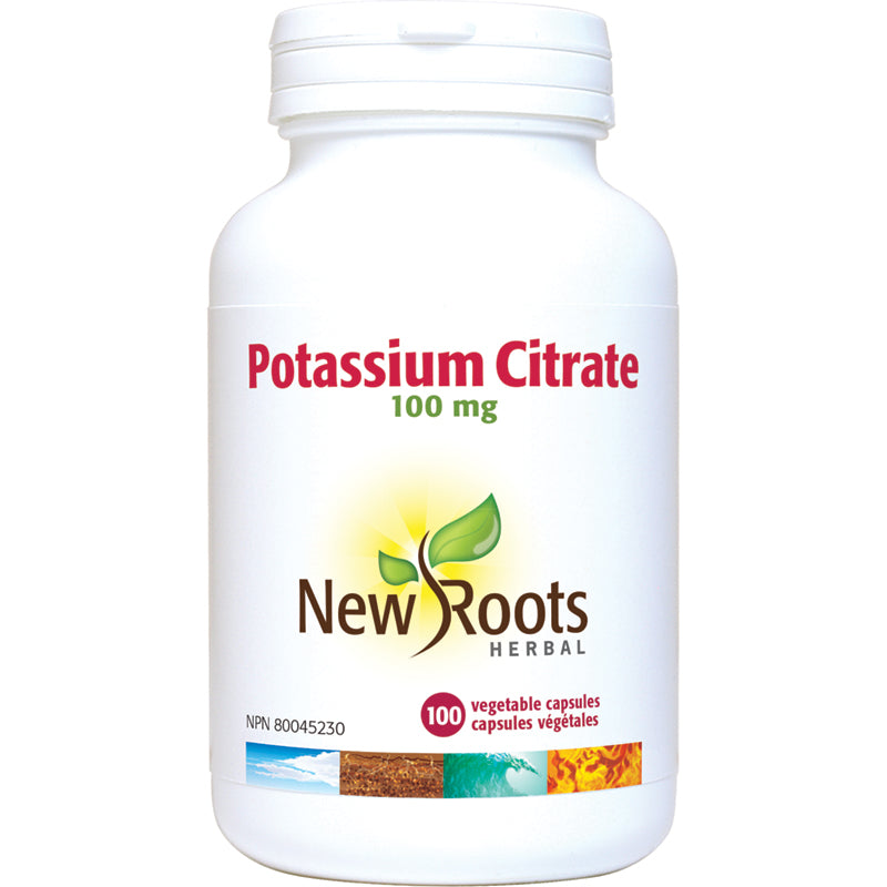 New Roots Potassium Citrate 100mg 100 Vegetable Capsules
