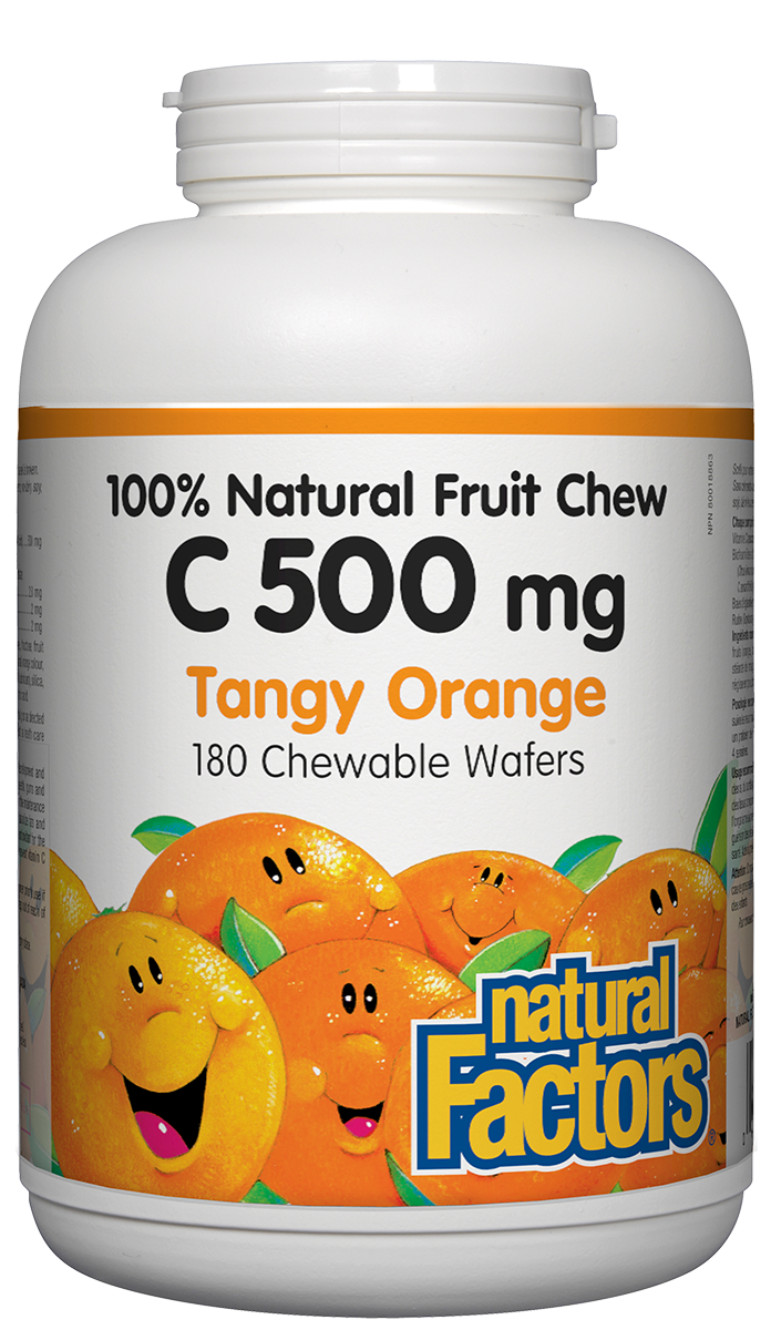 Natural Factors Vitamin C 500mg Tangy Orange 180 Chewable Tablets