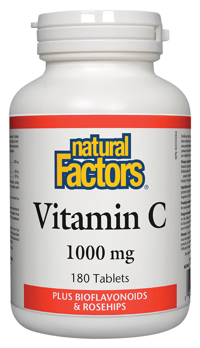 Natural Factors Vitamin C 1000mg Plus Bioflavonoids & Rosehips 180 Tablets