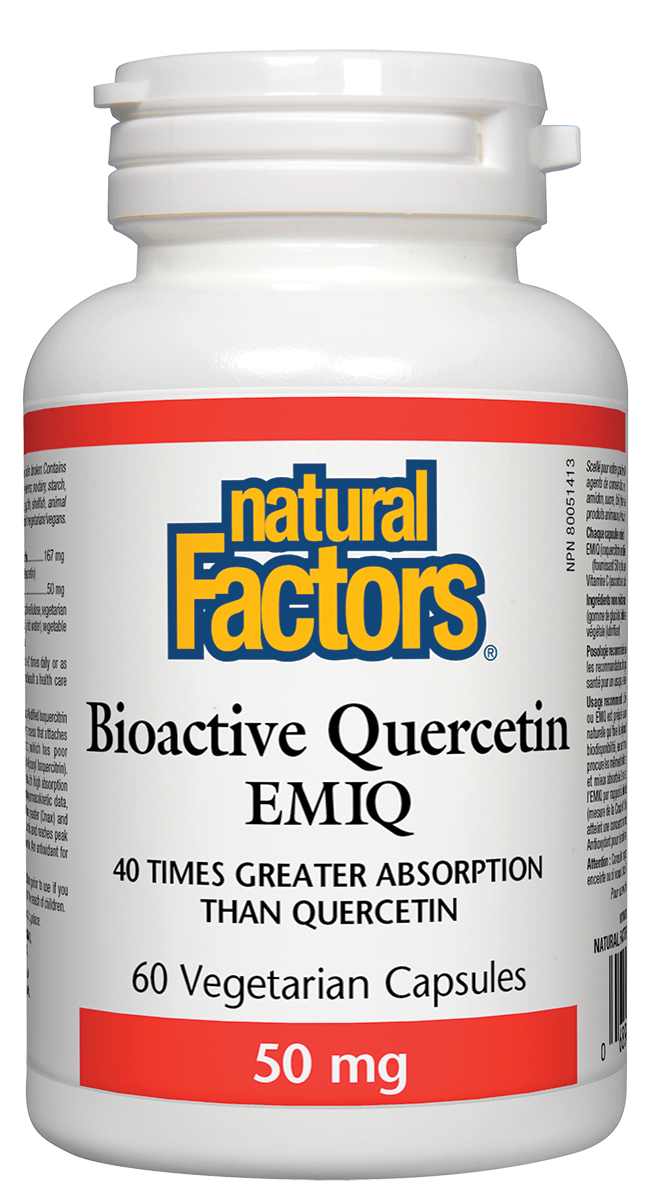 Natural Factors Bioactive Quercetin EMIQ 50mg 60 Vegetarian Capsules
