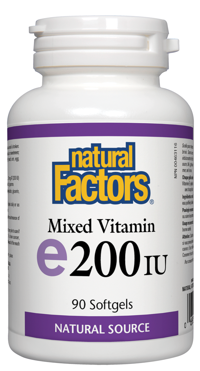 Natural Factors Mixed Vitamin E 200 IU 90 Softgels