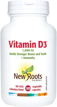New Roots Vitamin D3 1000IU 180 Vegetable Capsules