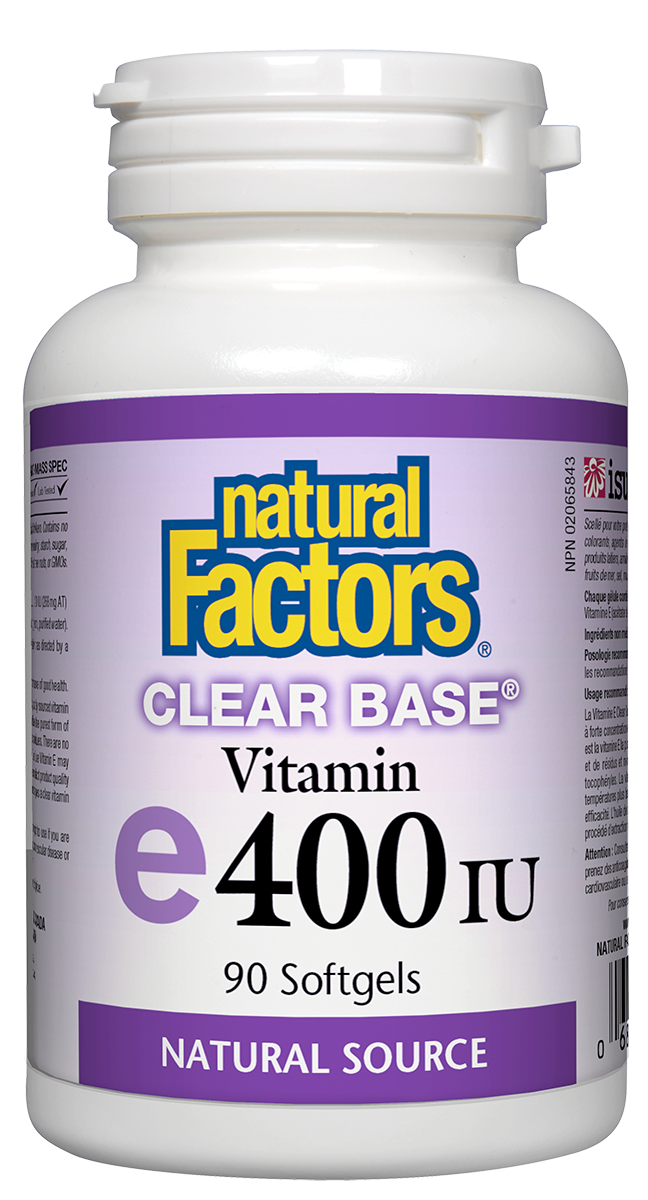Natural Factors Clear Base Vitamin E 400 IU 90 Softgels