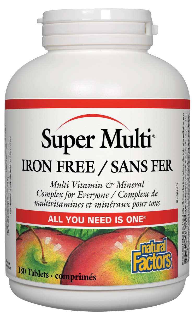 Natural Factors Super Multi Iron Free 180 Tablets