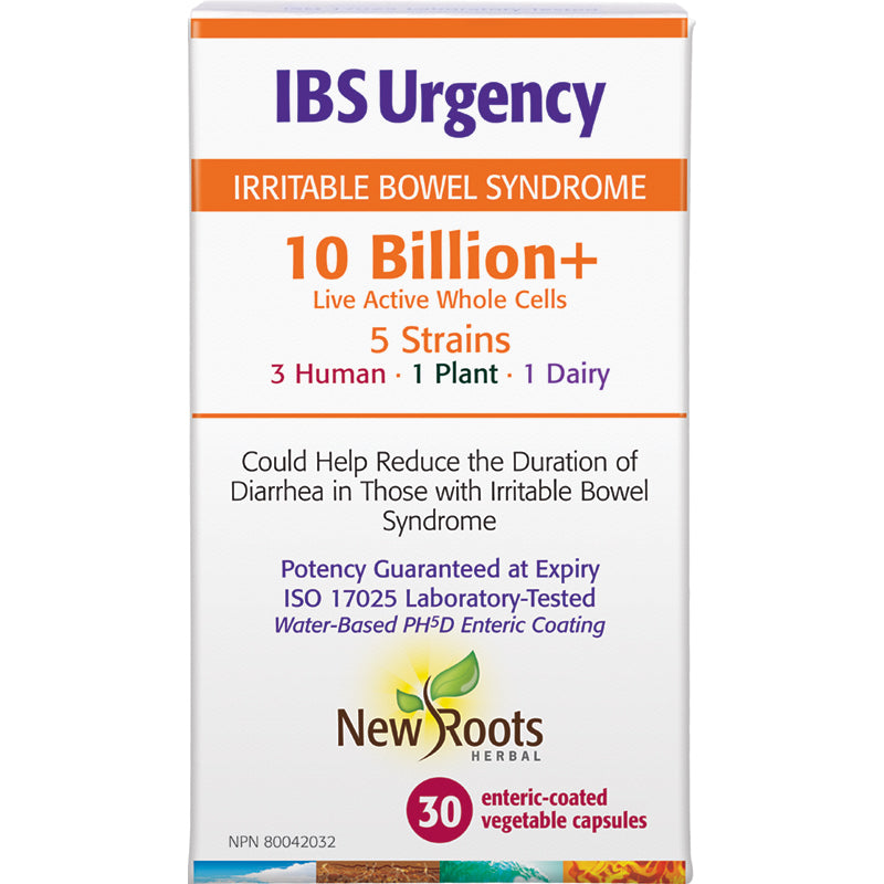 New Roots IBS Urgency 10 Billion+ 30 Enteric Coated Vegetarian Capsules