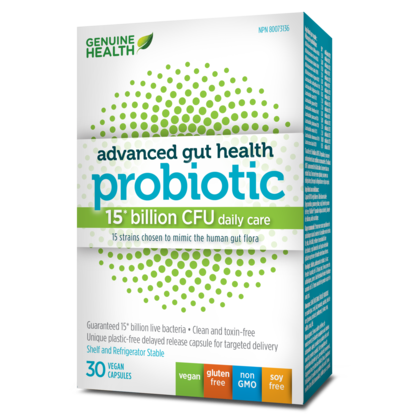Genuine Health Advanced Gut Health Probiotic 15 Billion 30 Vegetarian Capsules