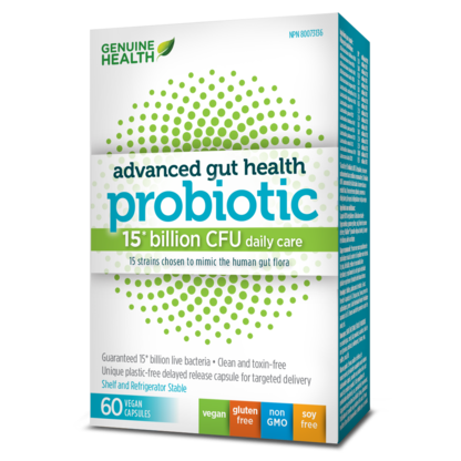 Genuine Health Advanced Gut Health Probiotic 15 Billion 60 Vegetarian Capsules