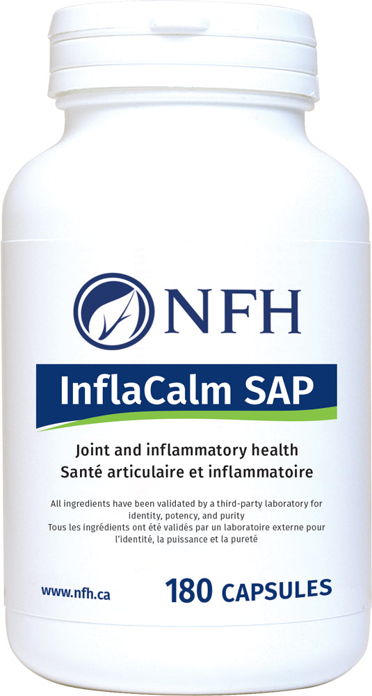 TARGETED NUTRACEUTICAL THERAPY FOR PAIN MANAGEMENT  NFH InflaCalm SAP 180 Enteric-Coated Vegetarian Capsules  Description  Prostaglandins are a class of hormone-like compounds called eicosanoids, which have biological activities in tissue repair and inflammation, amongst other actions.