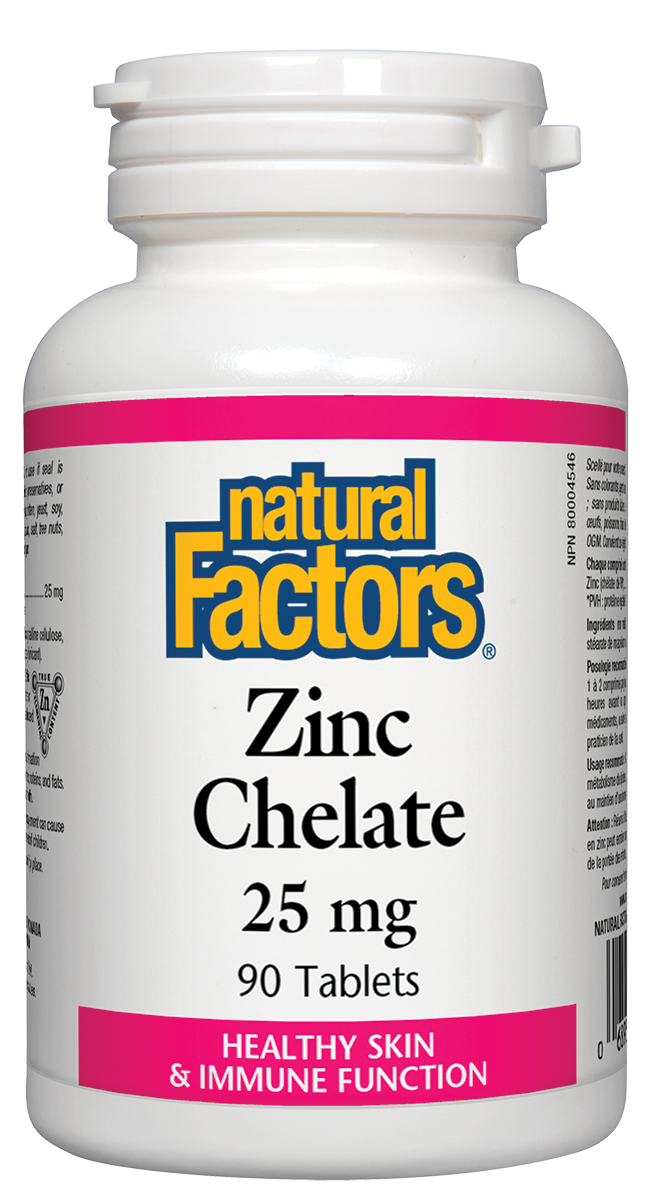 Natural Factors Zinc Chelate 25mg 90 Tablets