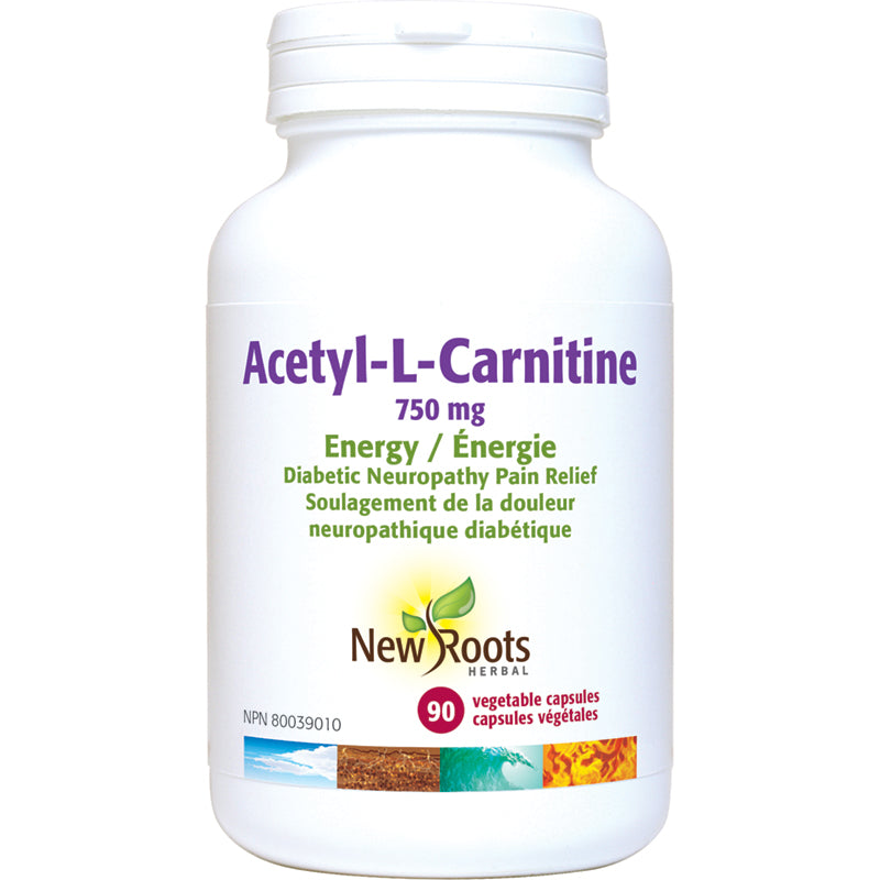 New Roots L-Carnitine(N-Acetyl L-Carnitine) 750mg 90 Vegetarian Capsules
