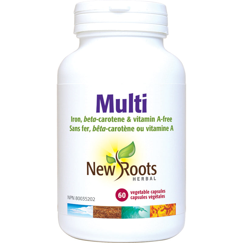 New Roots 1 A Day Multivitamin Iron Free Vitamin A Free 60 Vegetarian Capsules