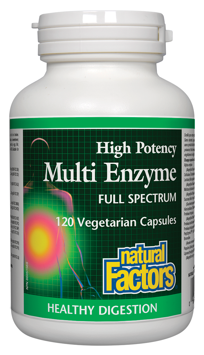 Natural Factors High Potency Multi Enzyme Full Spectrum 120 Vegetarian Capsules
