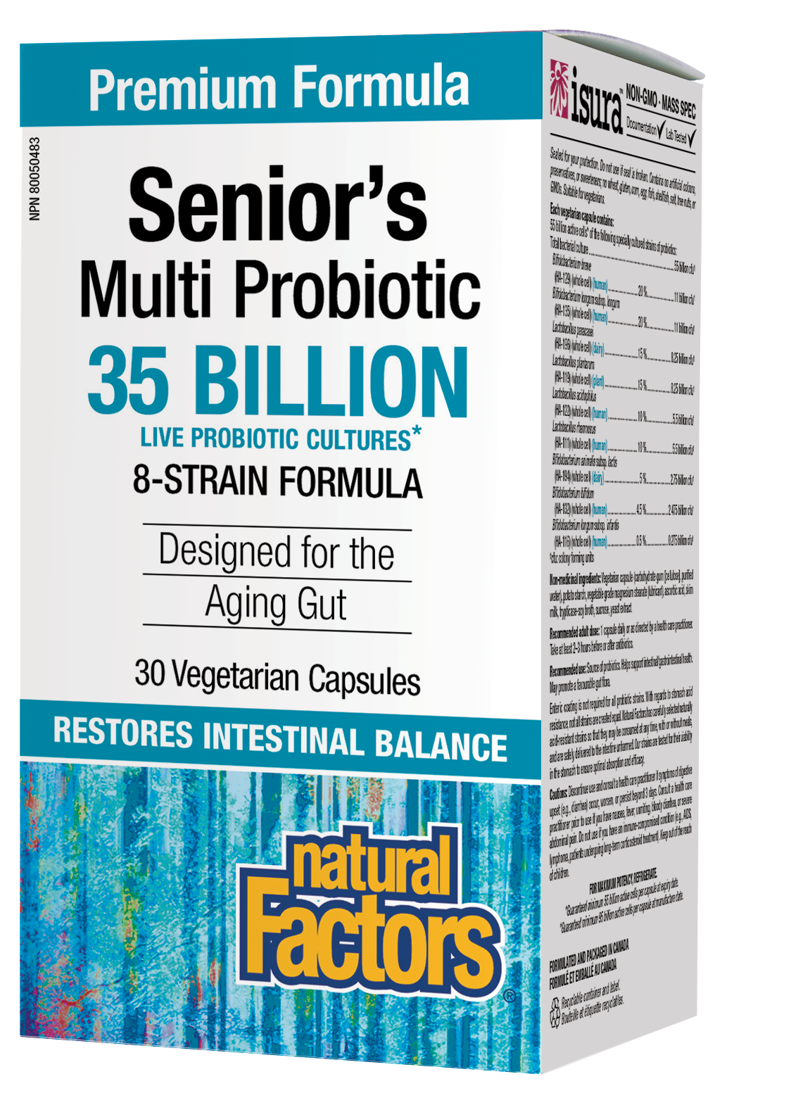 Natural Factors Senior's Multi Probiotic 35 Billion 30 Vegetarian Capsules