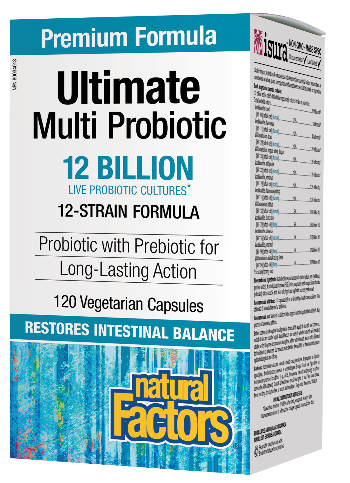 Natural Factors Ultimate Multi Probiotic 12 Billion 120 Vegetarian Capsules