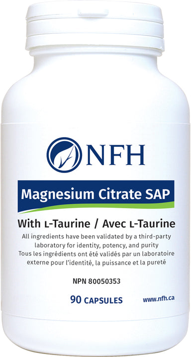 MAGNESIUM TO PREVENT DEFICIENCY  NFH Magnesium Citrate SAP 90 Vegetarian Capsules  Description  Magnesium deficiency is one of the most common mineral deficiencies in North America. It can contribute to a multitude of symptoms and long-term health concerns. Magnesium is an essential mineral for the optimal functioning of the cardiovascular, nervous, and musculoskeletal systems.